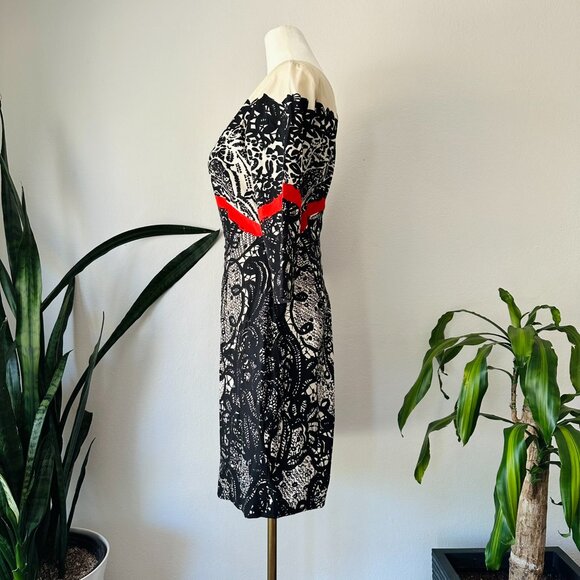 Prabal Gurung Lace Print Fall 2011 dress 8 Sarah Jessica Parker black/cream/red - Picture 4 of 16